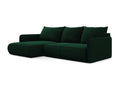 3-seater left-hand corner sofa bed in velvet - bottle green - Delimoa 43647XVXK