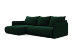 3-seater left-hand corner sofa bed in velvet - bottle green - Delimoa 43647XVXK