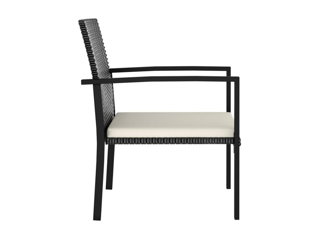 2-Piece Garden Dining Chairs, Black Wicker Resin, 2 73694JWNB