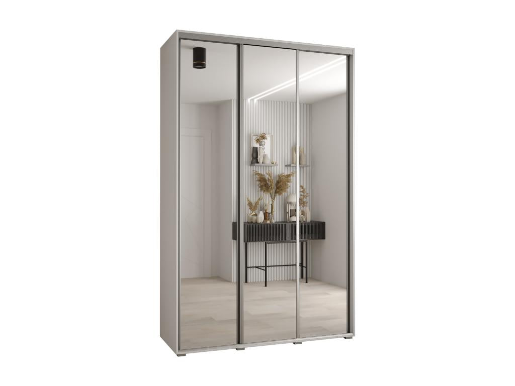 Artanzy 2 Sliding Door Wardrobe 235.2/150/60 3 Doors White/White/Silver 49247WVJU