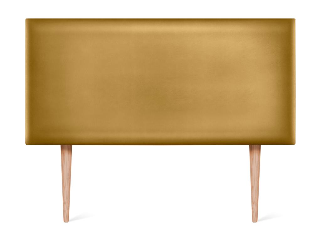 Delimoa Smooth Faux Leather Headboard 90x105cm with Legs for 80/90cm Beds - Gold 89271ZUMN