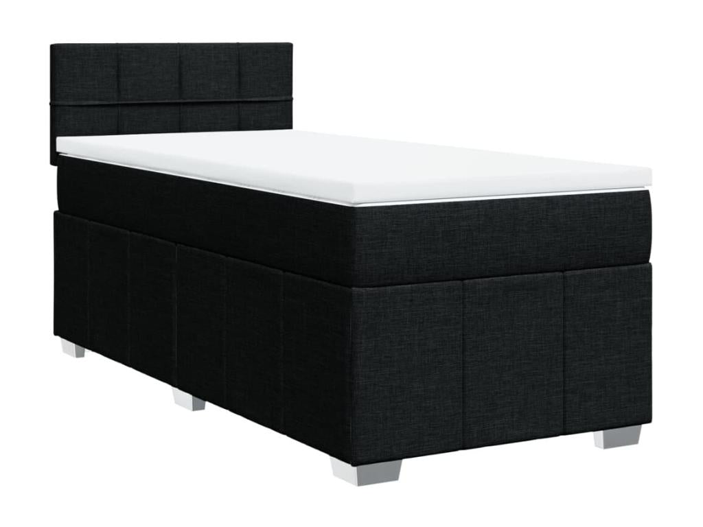 Delimoa bed base with mattress, black, 90x190 cm, fabric, 34524GPCA