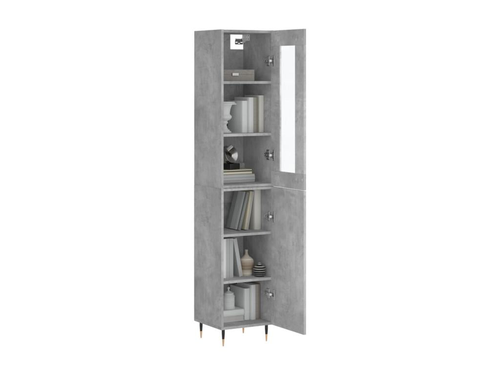 Highboard, Concrete Grey, 34.5x34x180 cm, Engineered Wood, 48224UHQS