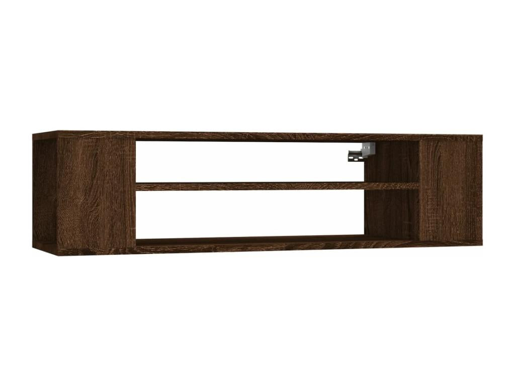 Wall-mounted TV cabinet, brown oak, 100x30x26.5cm, engineered wood, 69645JNSW