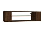 Wall-mounted TV cabinet, brown oak, 100x30x26.5cm, engineered wood, 69645JNSW