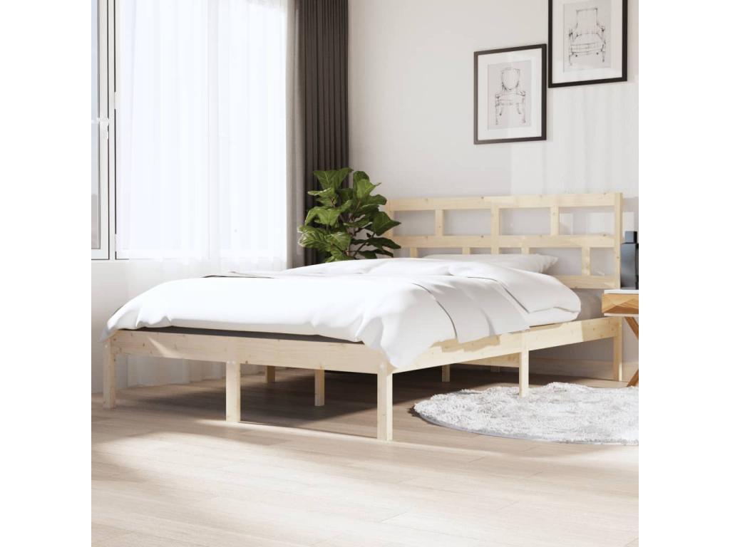 Bed frame without mattress solid wood 140x190 cm 00633CAXH