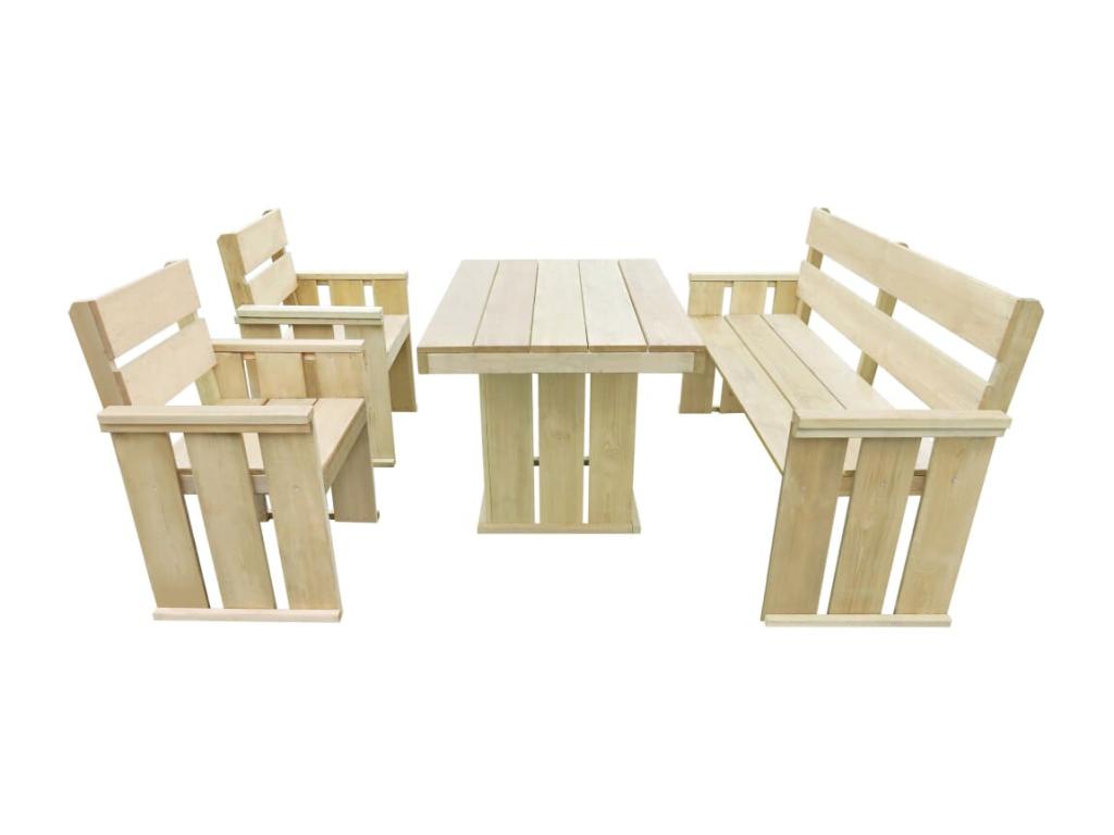 4-Piece Outdoor Dining Set, Impregnated Pine, 33343CDNK