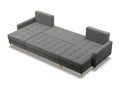 U-shaped corner sofa with sleeper function and 2 chaise lounges, Dark Grey 81078FXZI