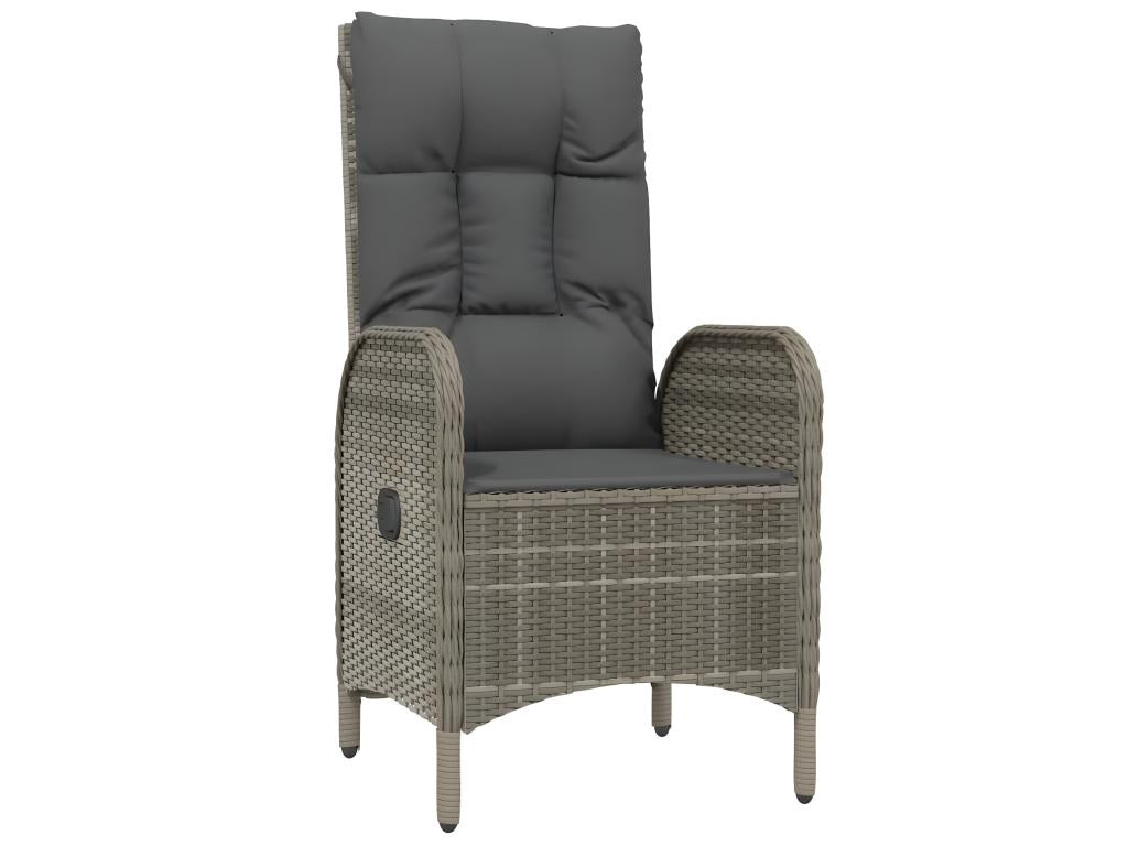 Outdoor chairs, set of 2, woven resin, grey, 06987OCMI
