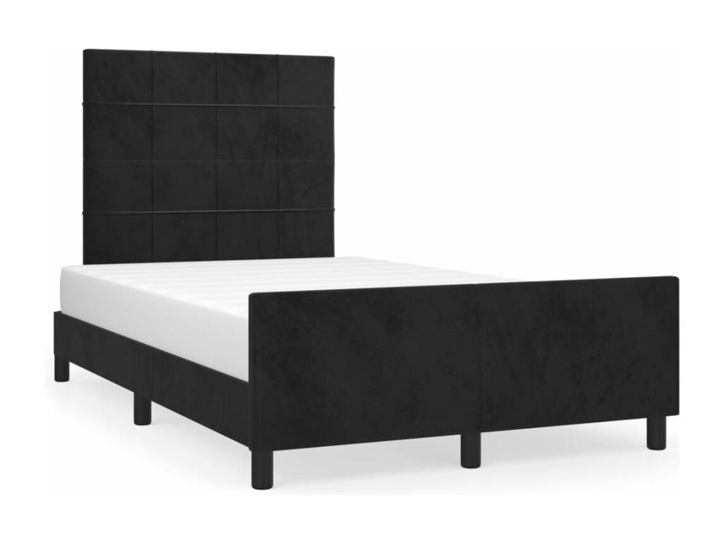 Black velvet bed frame without mattress, 120x200 cm, 13584IXSG