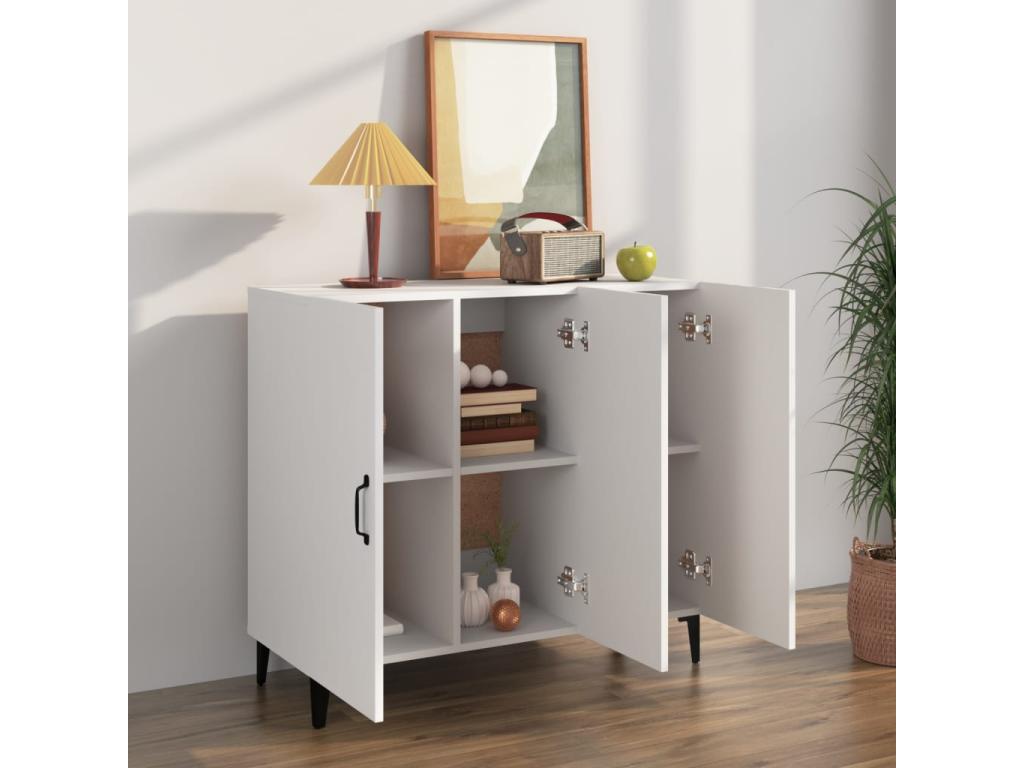 White sideboard 90x34x80 cm engineered wood 86122SXJP