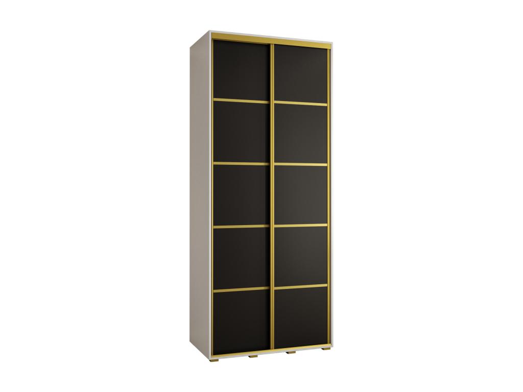 Delimoa 4-Door Sliding Wardrobe 235.2/120/45 2 Doors White/Black/Gold 74920ZOLP