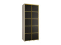 Delimoa 4-Door Sliding Wardrobe 235.2/120/45 2 Doors White/Black/Gold 74920ZOLP