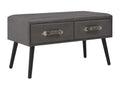 Bench with drawers, grey leather, 80x40x46 cm, 02 0010812 61585IBMV