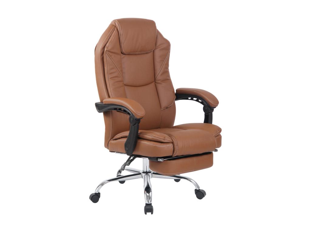 Office chair - Faux leather / Black - Light brown - Artanzy 75794YIKG