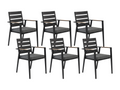 Set of 6 Artanzy garden chairs with cushions, black metal, 55903BDKA