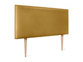 Delimoa Smooth Faux Leather Headboard 90x105cm with Legs for 80/90cm Beds - Gold 89271ZUMN