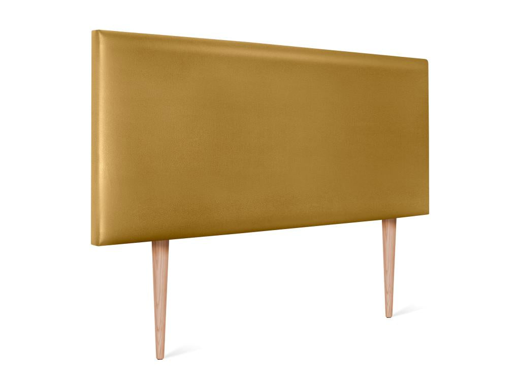 Delimoa Smooth Faux Leather Headboard 90x105cm with Legs for 80/90cm Beds - Gold 89271ZUMN