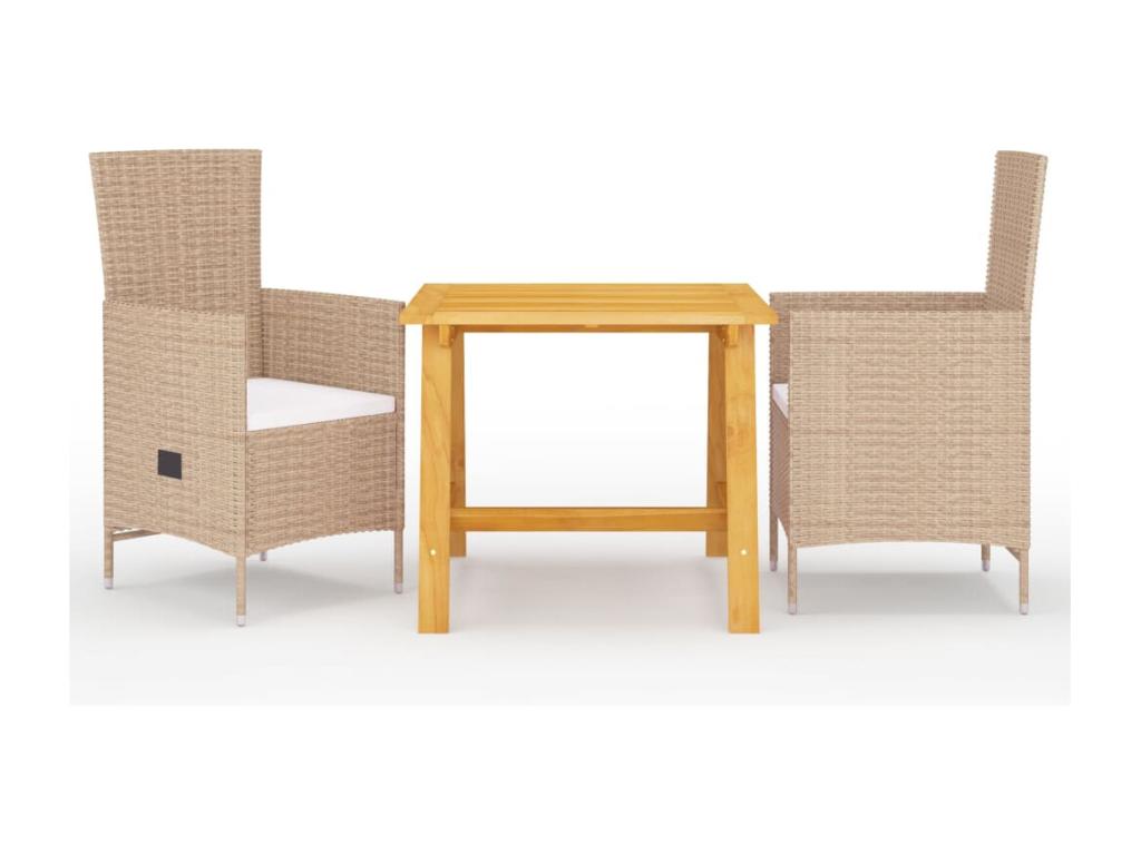 3-piece Beige Garden Dining Set 38178TOLJ