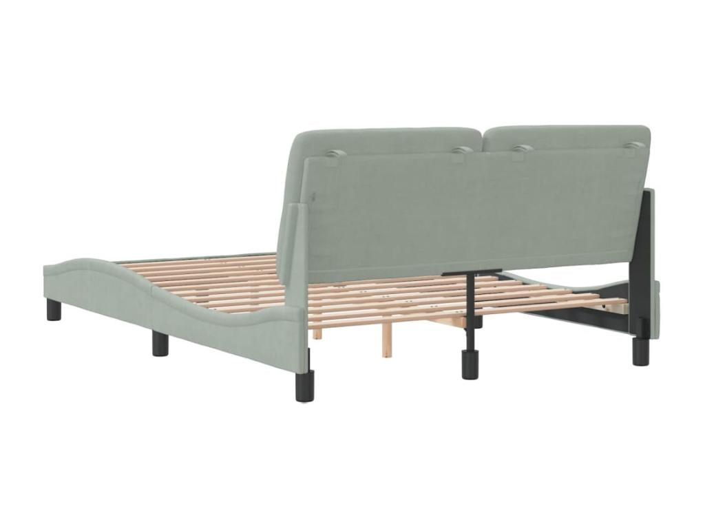 Light grey velvet bed frame without mattress 140x200 cm 73545QHSR