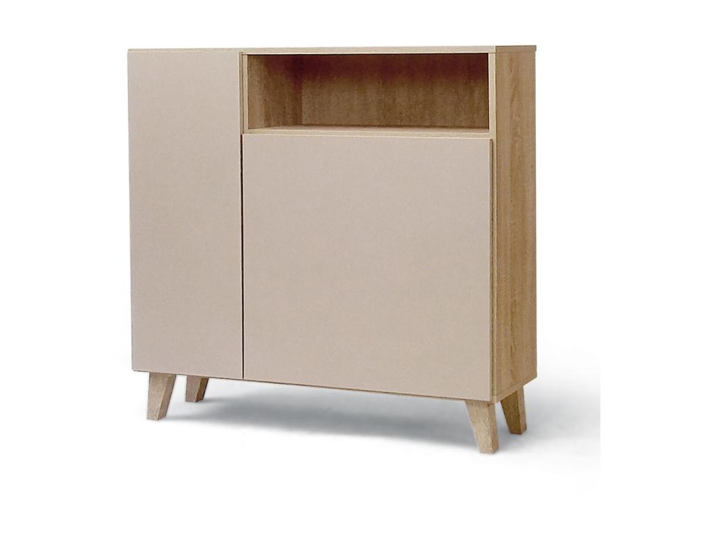 Shoe cabinet with 2 doors, oak finish, Artanzy cappuccino color 94132BLHV