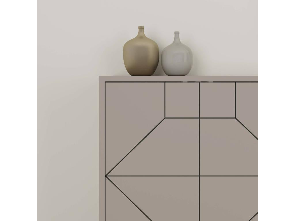 Delimoa Sideboard, Living Room Buffet, Kitchen Pantry, 184x35x77 cm, Cement, 95384PRSP