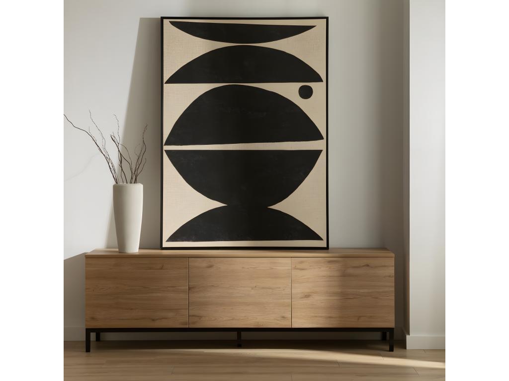 Melamine TV stand 57.2 cm x 180 cm - Artanzy 30573DWBB