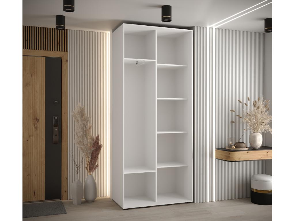 Delimoa 1 Sliding Door Wardrobe 235.2/120/45 2 Doors White/Black 72742VXDH