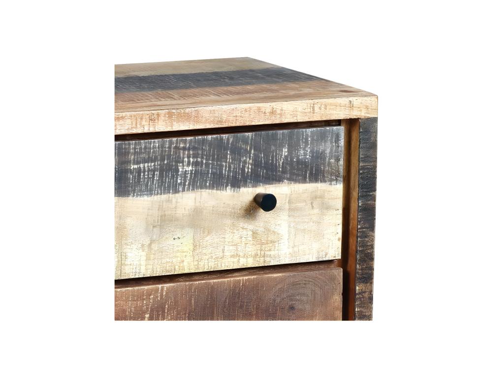 3-drawer chest of drawers, bleached solid wood - Artanzy 95718EFRK