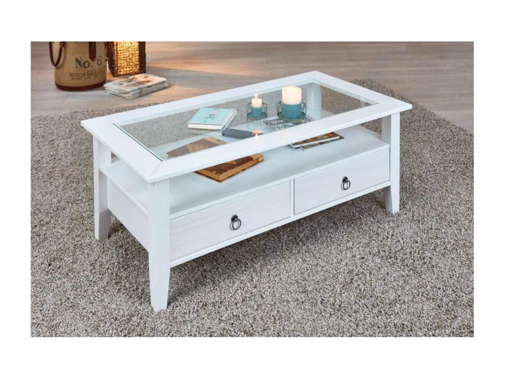 Delimoa coffee table with 2 drawers, white. 92740CTBV
