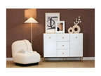 Artanzy Low Sideboard with 2 Doors and 3 Drawers, White and Gold, 26366RBCG