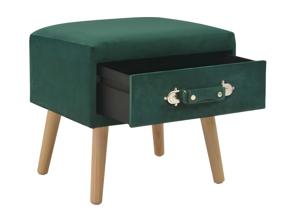 2-Piece Bedside Tables, Green, 40x35x40 cm, Velvet, 86103NYHB
