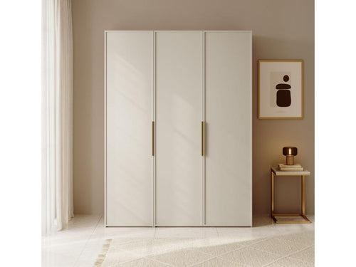 3-door wardrobe with two hanging rails - 150 cm - beige - Artanzy 60476NEWU