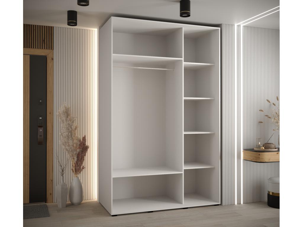 Artanzy 2 Sliding Door Wardrobe 235.2/150/60 3 Doors White/White/Silver 49247WVJU