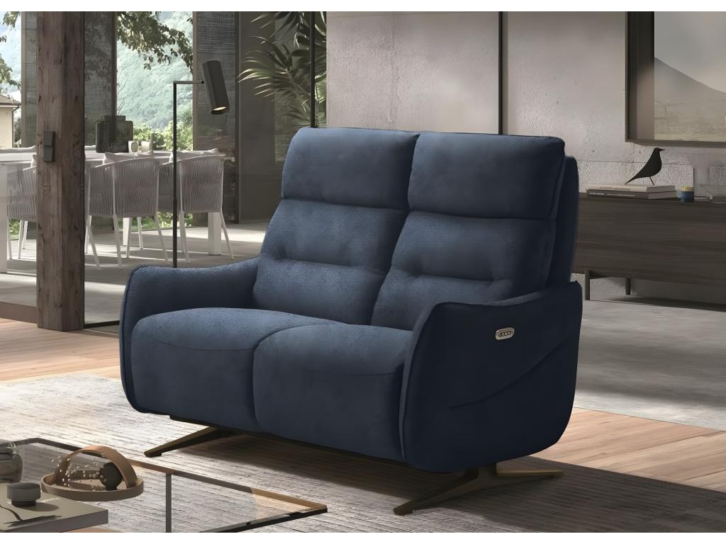 Delimoa Microfiber Reclining Sofa - Dark Blue - Fixed System - without Delimoa - 2-Seater 80341MQDQ