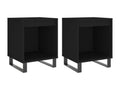 2-piece bedside tables, black, 40x35x50 cm, engineered wood, 18522FOOM
