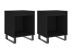 2-piece bedside tables, black, 40x35x50 cm, engineered wood, 18522FOOM