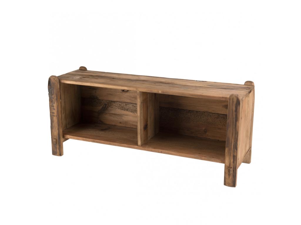 Delimoa - 2-niche shelf / Shoe storage, brown, recycled pine wood 18262YQKC