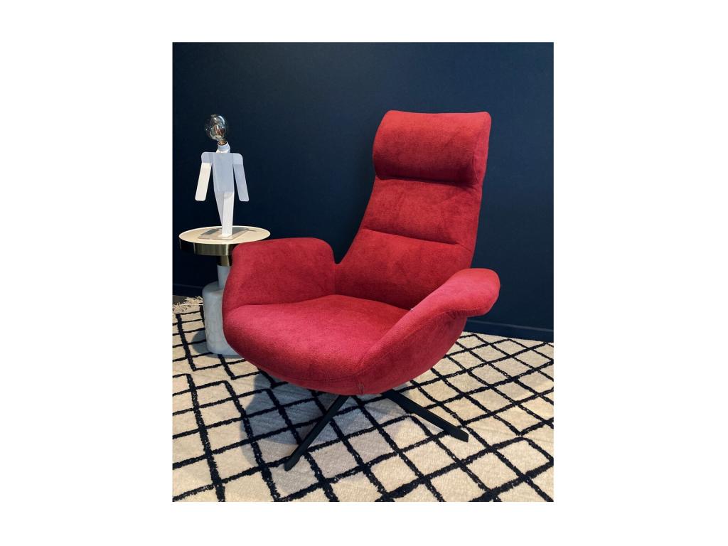 Delimoa - Comfortable red fabric swivel armchair 22238QEFL