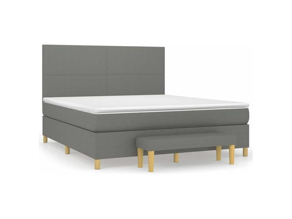 Delimoa bed base with mattress, dark grey, 160x200 cm, fabric, 15711KNUY