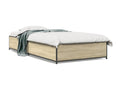 Artanzy oak bed frame 75x190 cm engineered wood and metal 74008IDJP