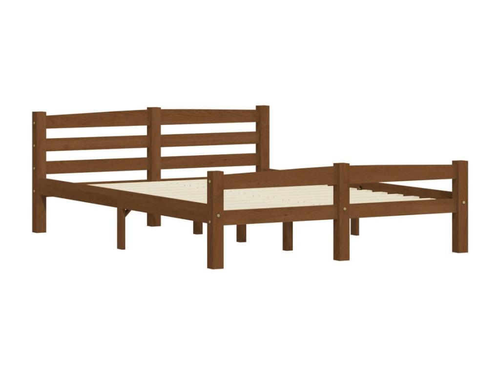 Honey Brown Bed Frame, Solid Pine Wood, 120x200 cm, 26379RWFQ