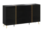 Sideboard with 2 doors and 3 drawers - Glossy black and gold - Artanzy 51365IIII