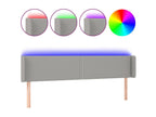 Light Grey LED Headboard 163x16x78/88 cm Fabric 93848UKKL