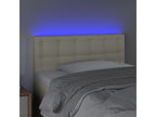 Cream LED Headboard 80x5x78/88 cm Faux Leather 96563CAYG