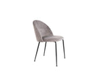 Geneva - Set of 2 velvet and metal chairs - Grey 86779PLAR