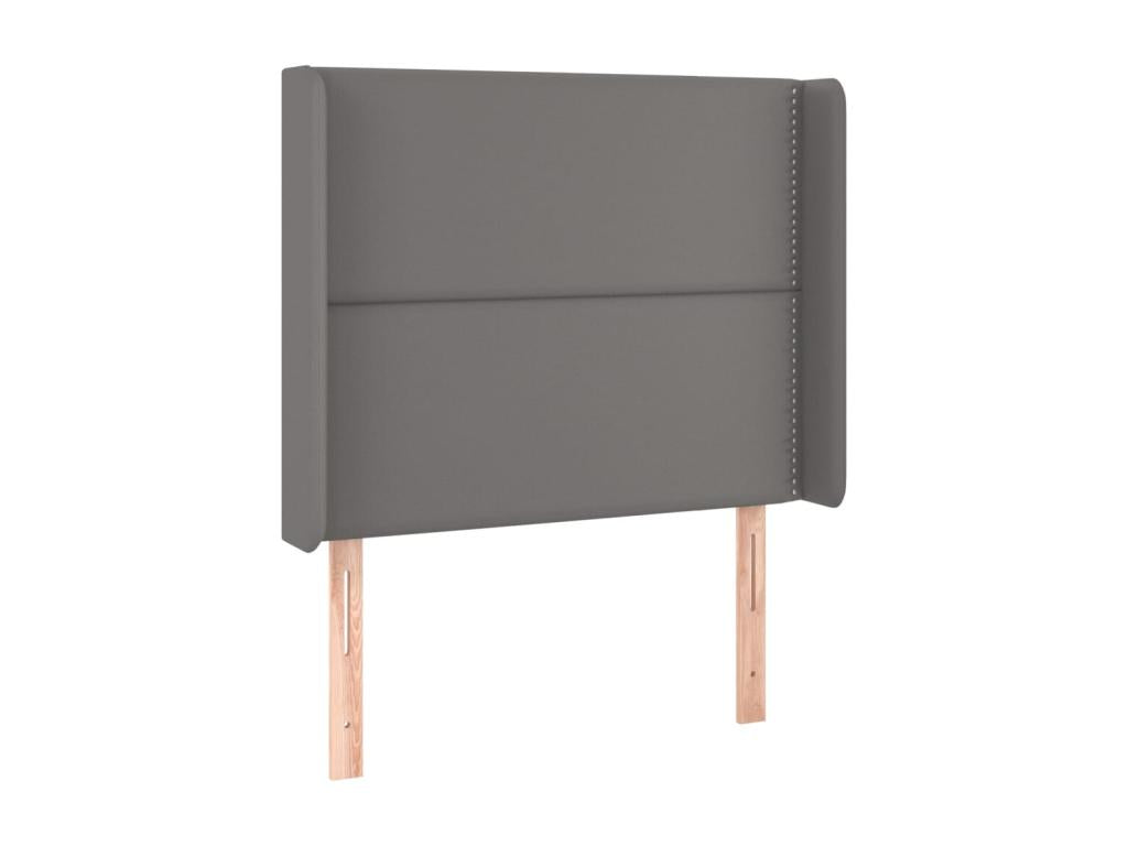 LED Headboard Grey 83x16x118/128 cm Faux Leather 16528WJPE