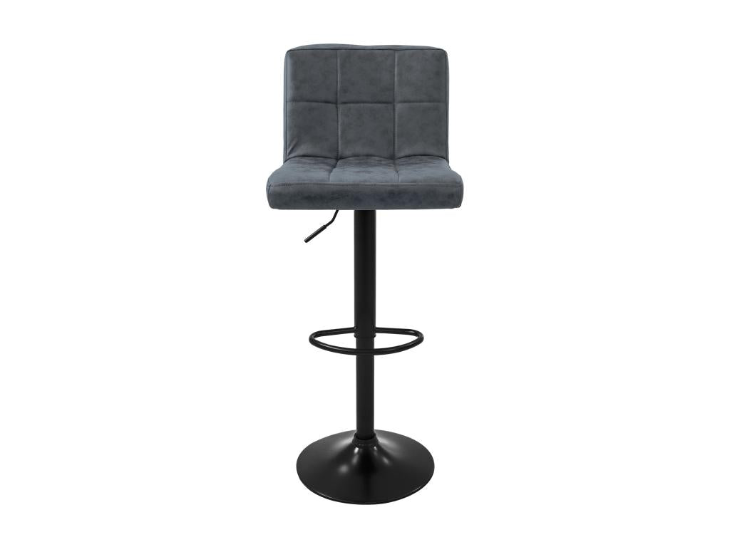 Set of 4 padded anthracite faux leather bar stools, adjustable height chair 01973BRUA