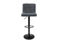 Set of 4 padded anthracite faux leather bar stools, adjustable height chair 01973BRUA