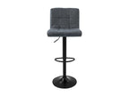 Set of 4 padded anthracite faux leather bar stools, adjustable height chair 01973BRUA